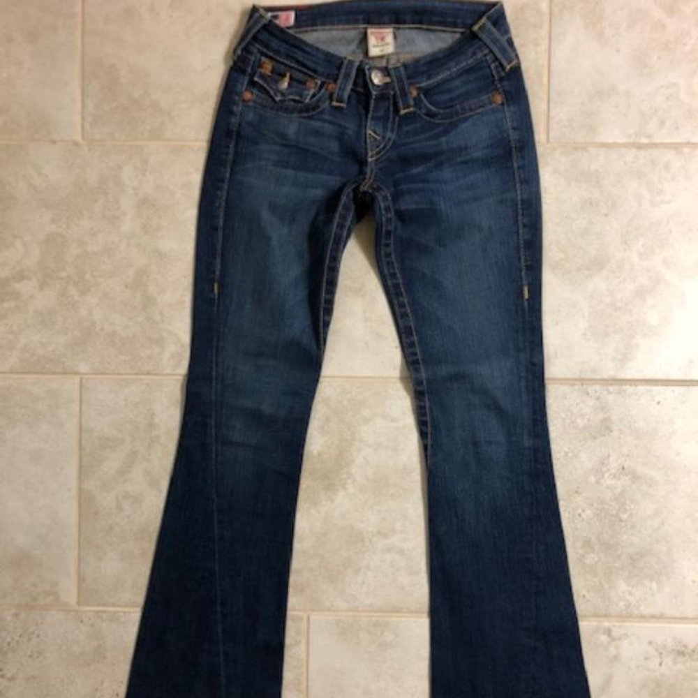 TRUE RELIGION Low-rise Bootleg Denim Sz 24 EUC